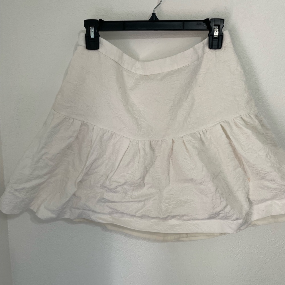 J. Crew white, brocade mini skirt, size 6